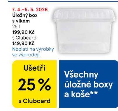 Úložný box s víkem, 25 l