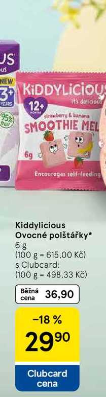 Kiddylicious Ovocné polštářky, 6 g 