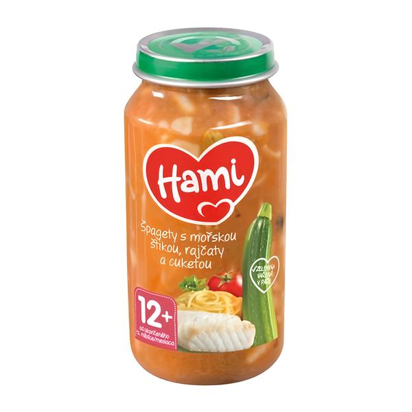 Hami Špagety s mořskou štikou, rajčaty a cuketou