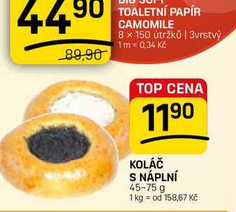 KOLÁČ S NÁPLNÍ 45-75 g