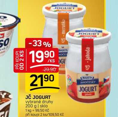 JČ JOGURT vybrané druhy 200 g