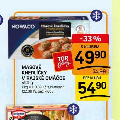 MASOVÉ KNEDLÍČKY V RAJSKÉ OMÁČCE 450 g