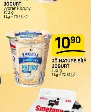 JČ NATURE BÍLÝ JOGURT 150 g