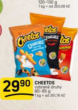 CHEETOS vybrané druhy 80-85 g