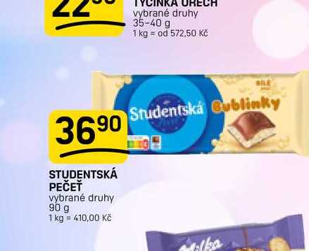 STUDENTSKÁ PEČEŤ vybrané druhy 90 g