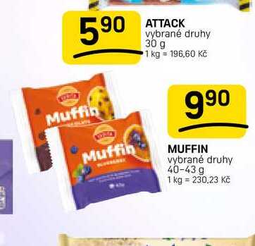 MUFFIN vybrané druhy 40-43 g