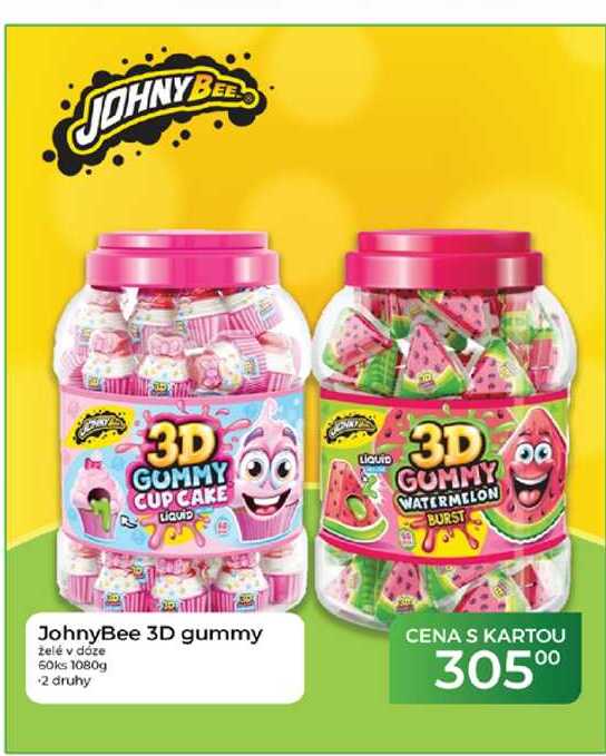 JohnyBee 3D gummy želé v doze 60ks