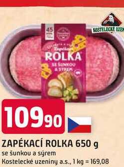 ZAPÉKACÍ ROLKA 650 g se šunkou a sýrem 