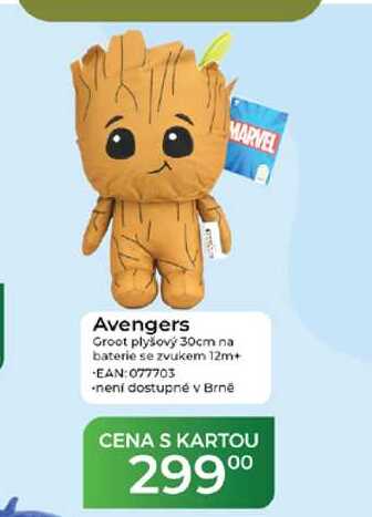 Avengers Groot plyšový 30cm na baterie se zvukem