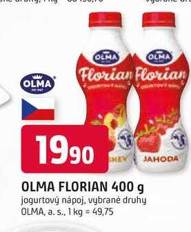 OLMA FLORIAN 400 g jogurtový nápoj, vybrané druhy 