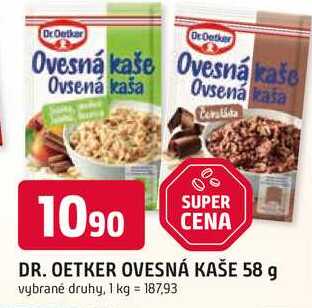 DR. OETKER OVESNÁ KAŠE 58 g vybrané druhy
