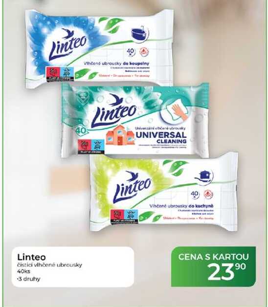 Linteo Vlhčené ubrousky do koupelny 40ks