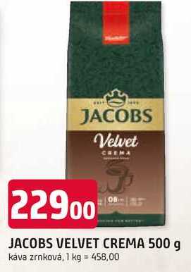 JACOBS VELVET CREMA 500 g káva zrnková