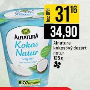 Alnatura kokosový dezert natur 125 g