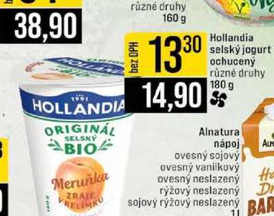 Hollandia selský jogurt ochucený různé druhy 180 g