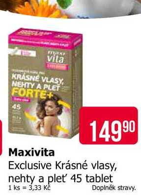 Maxivita Exclusive Krásné vlasy, nehty a pleť 45 tablet 