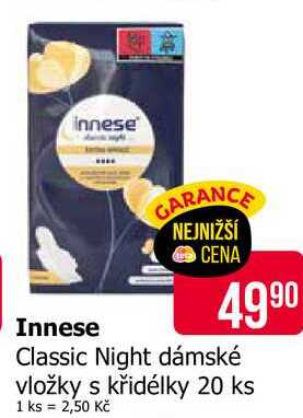 Innese Classic Night dámské vložky s křidélky 20 ks 