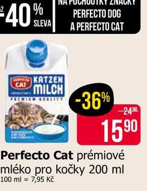 Perfecto Cat prémiové mléko pro kočky 200 ml 