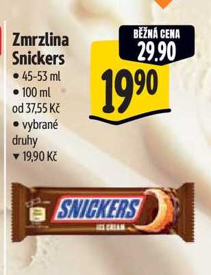 Zmrzlina Snickers 45-53 ml