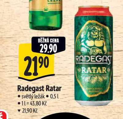   Radegast Ratar  0,5 l