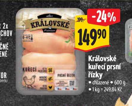   Královské kuřecí prsní řízky  600 g