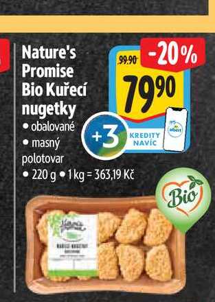 Nature's Promise Bio Kuřecí nugetky  220 g
