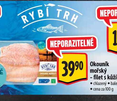   Okouník mořský - filet s kůží 100 g
