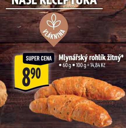  Mlynářský rohlík žitný 60 g 