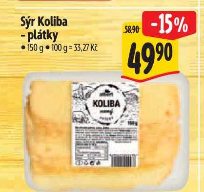 Sýr Koliba - plátky 150 g 