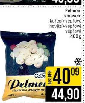 Pelmeni s masem kuřecí+vepřové hovězí+vepřové vepřové 400 g
