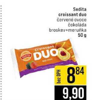 Sedita croissant duo červené ovoce čokoláda broskev+meruňka 50 g 