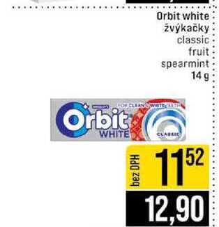 Orbit white žvýkačky classic fruit spearmint 14g