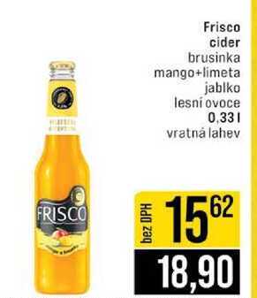 Frisco cider brusinka mango+limeta jablko lesní ovoce 0,33l