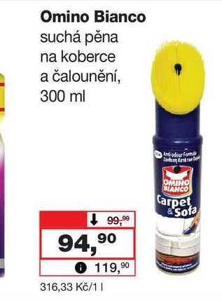 Omino Bianco suchá pěna na koberce a čalounění, 300 ml 