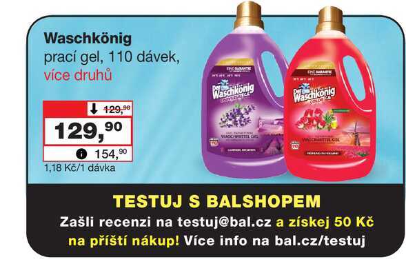 Waschkönig prací gel, 110 dávek