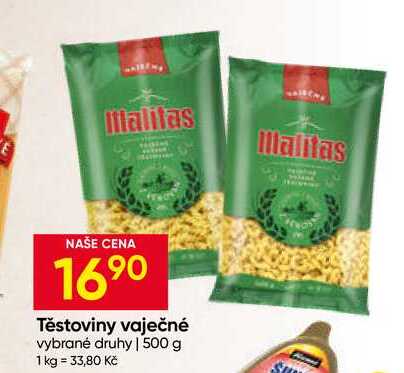 Malitas těstoviny vaječné vybrané druhy 500 g