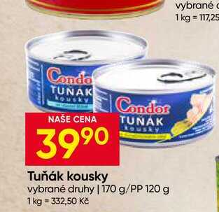 Condor tuňák vybrané druhy | 170 g/PP 120 g