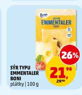 SÝR TYPU EMMENTALER BONI, 100 g