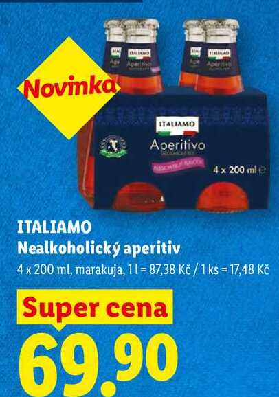 ITALIAMO Nealkoholický aperitiv, 4x 200 ml