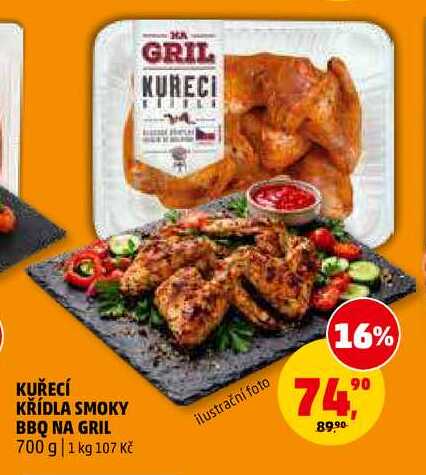 KUŘECÍ KŘÍDLA SMOKY BBQ NA GRIL, 700 g