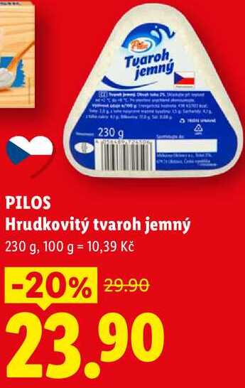 PILOS Hrudkovitý tvaroh jemný, 230 g