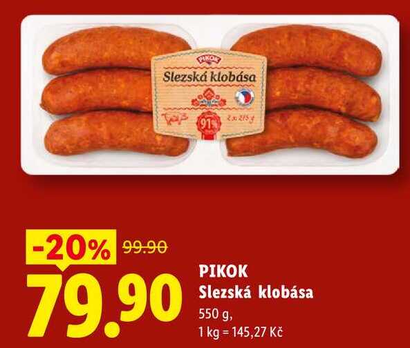 PIKOK Slezská klobása, 550 g
