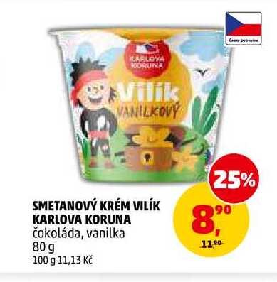 SMETANOVÝ KRÉM VILÍK KARLOVA KORUNA, 80 g 