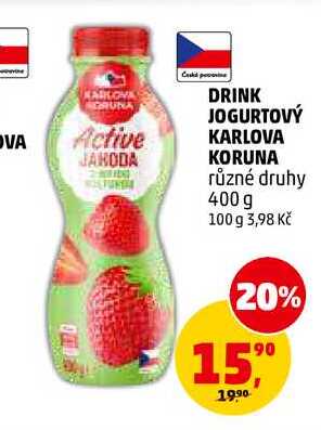 DRINK JOGURTOVÝ KARLOVA KORUNA, 400 g