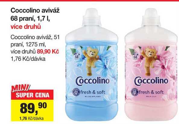 Coccolino aviváž 68 praní, 1,7 l