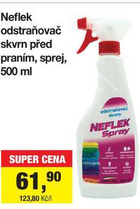Neflek odstraňovač skvrn před praním, sprej, 500 ml 
