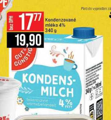 Kondenzované mléko 4% 340 g