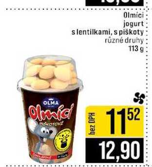 Olmici jogurt s lentilkami, s piškoty různé druhy 113g