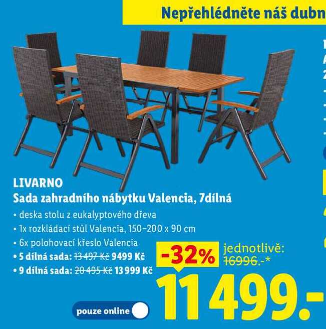 LIVARNO Sada zahradního nábytku Valencia, 7dílná 