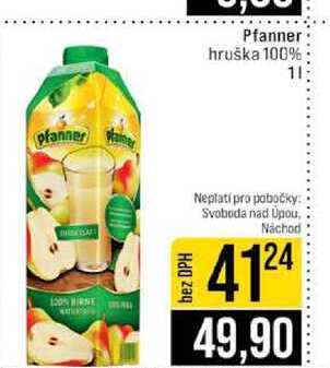 Pfanner hruška 100% 1l